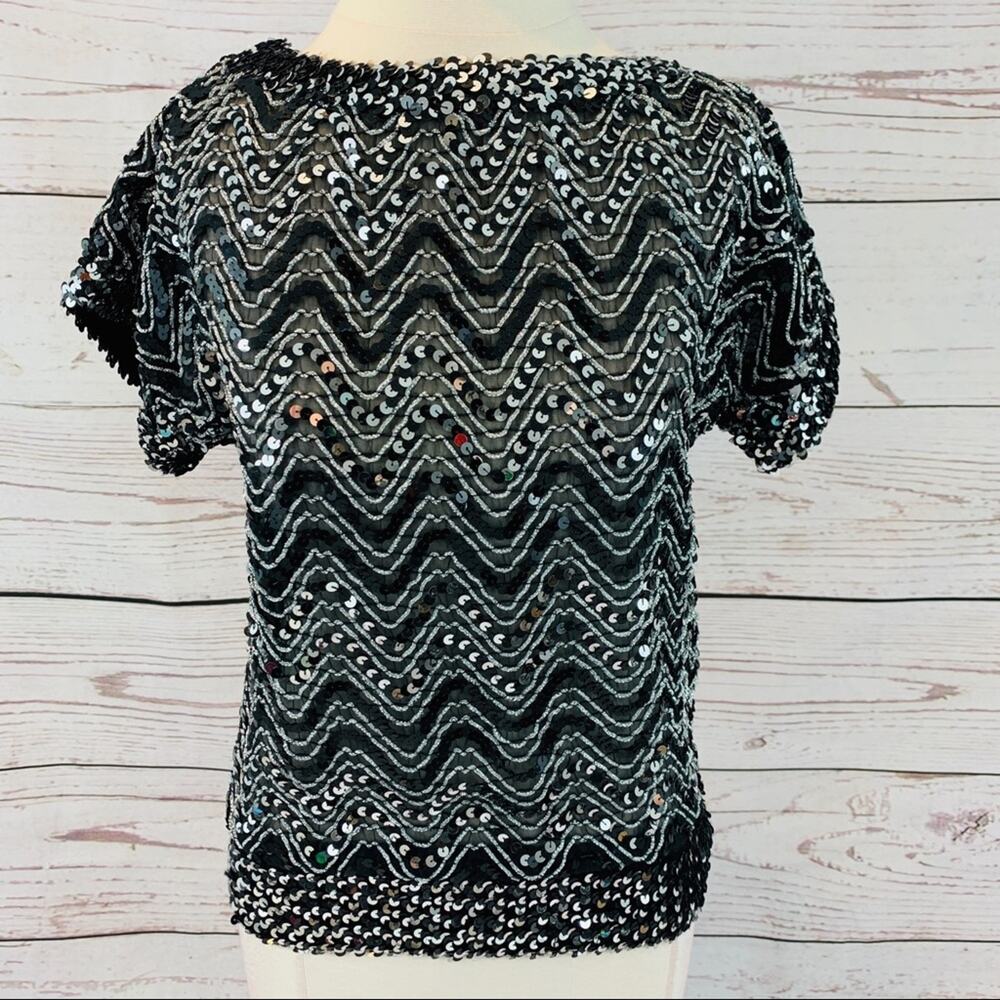 Rob Hill for Mister Jay sequin blk silver vintage